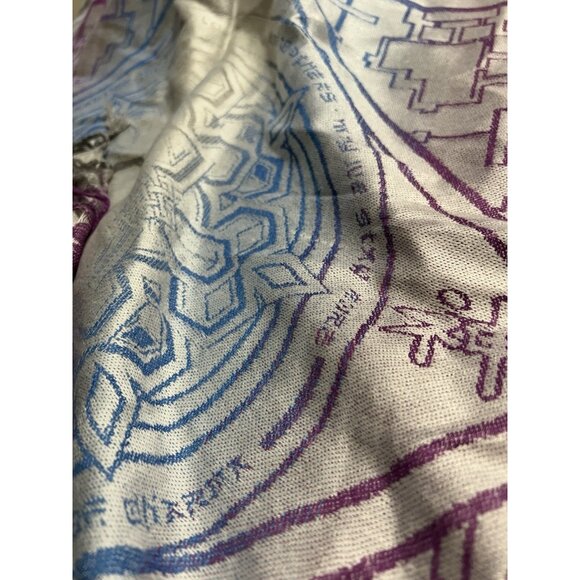 Rage Nation Silver Blue Purple ✦ FESTIVAL SHAWL Scarf  76x28 Inch - Picture 6 of 8